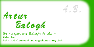 artur balogh business card